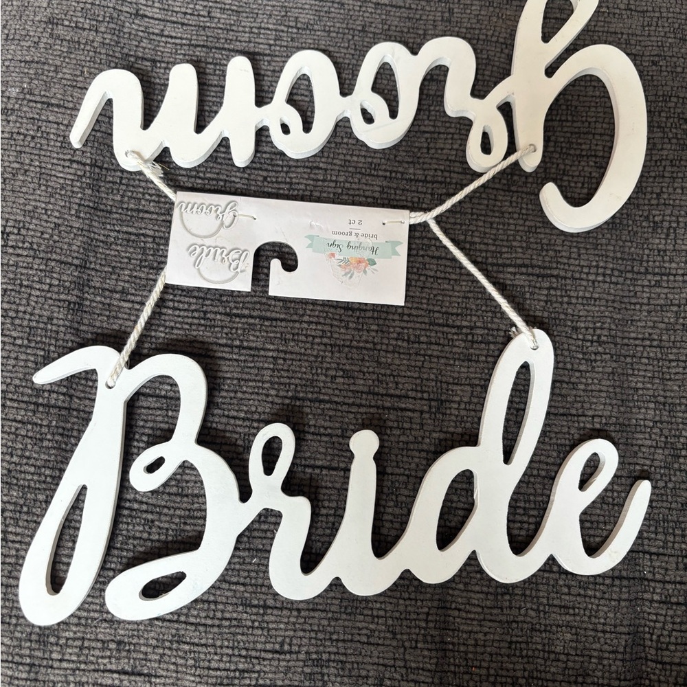 Bride and Groom White Wall Decor
